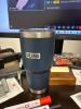 YETI Rambler 30 oz Navy Blue Stainless Steel Tumbler, ULINE Branding, Clear Lid